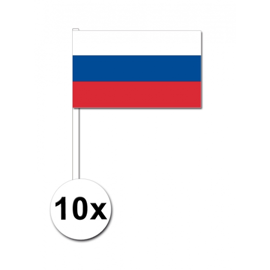 10 zwaaivlaggetjes Rusland 12 x 24 cm