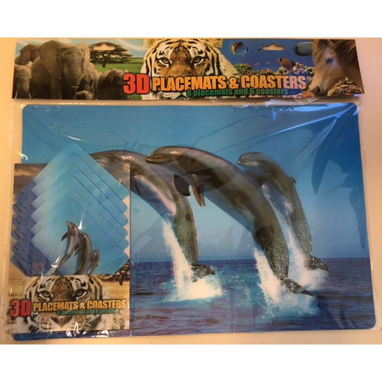 3D dolfijnen placemats en onderzetters