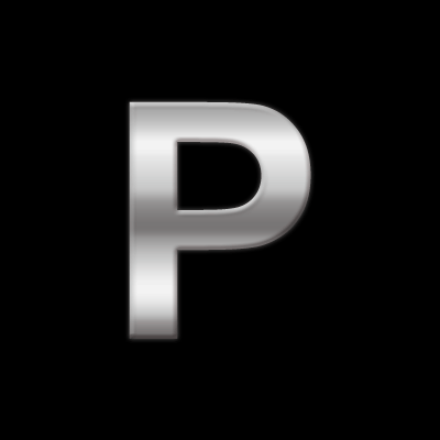 Chrome 3d sticker letter P