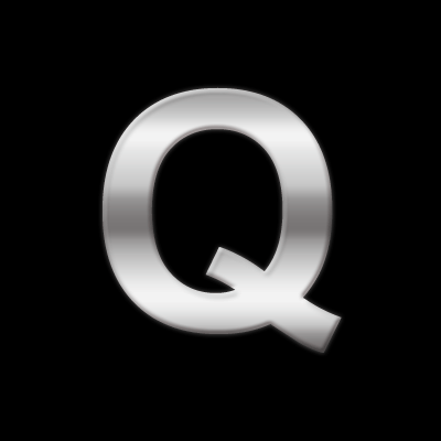 Chrome 3d sticker letter Q