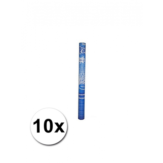 10 confetti shooters blauw 60 cm -