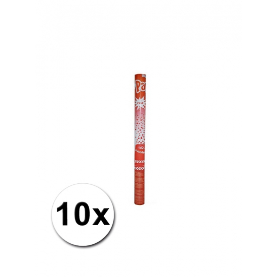 10 confetti shooters rood 60 cm -