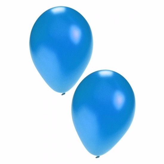 10 stuks metallic blauwe ballonnen 36 cm -