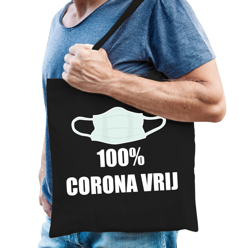 100 Procent corona vrij katoenen tas zwart voor heren