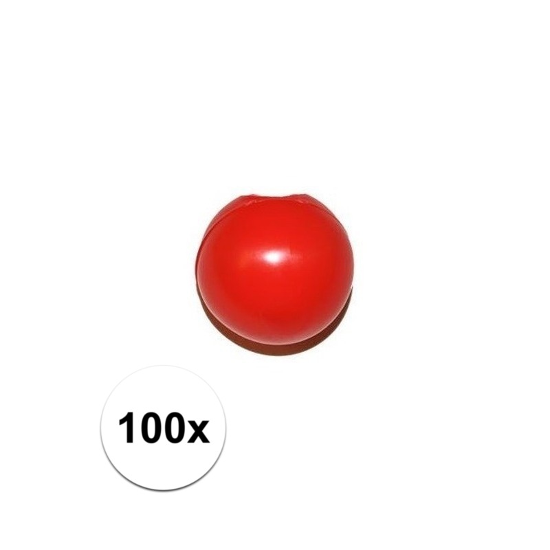 100x Rode clownsneus/neuzen zonder elastiek