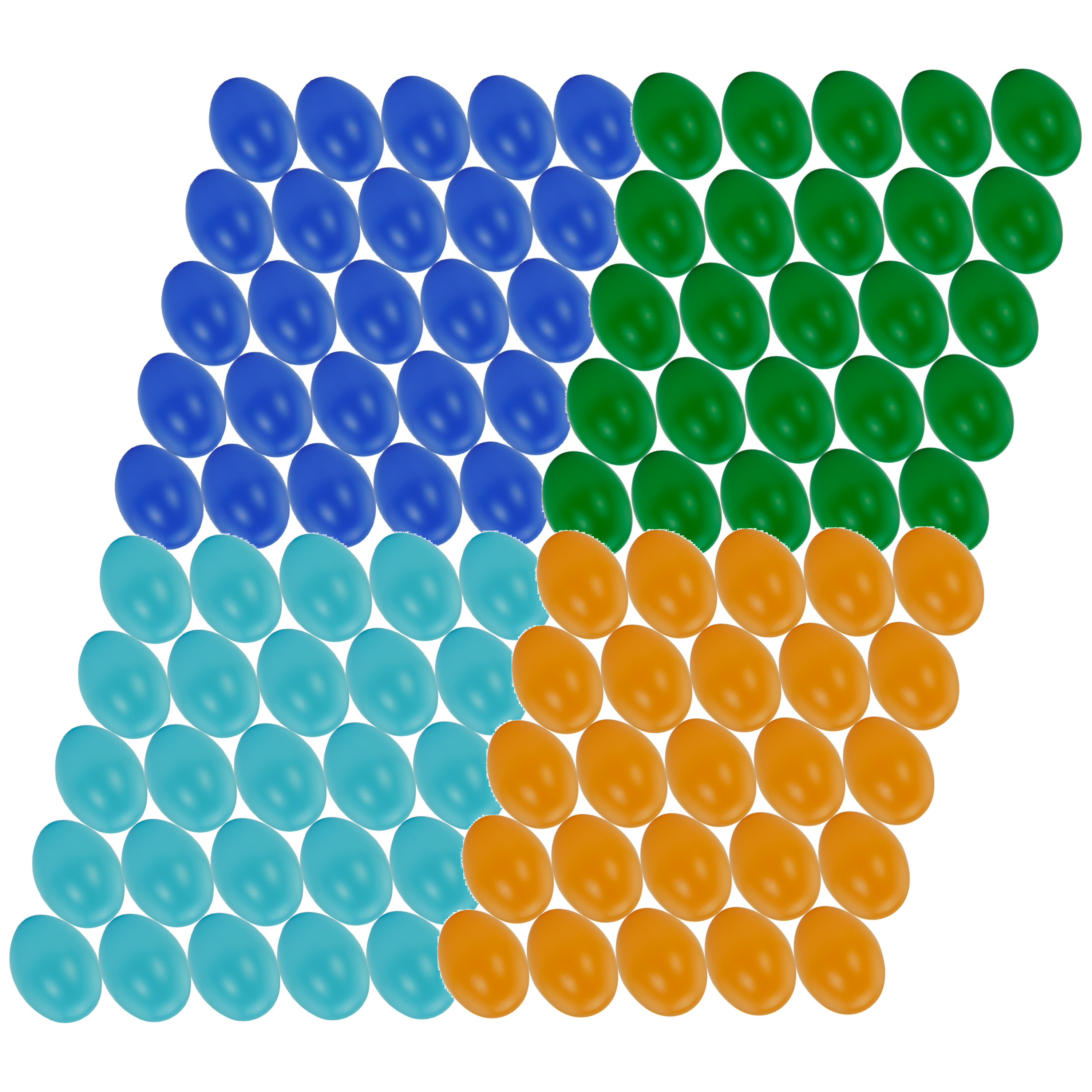 100x stuks multi-color hobby knutselen paaseieren van plastic 4.5 cm -