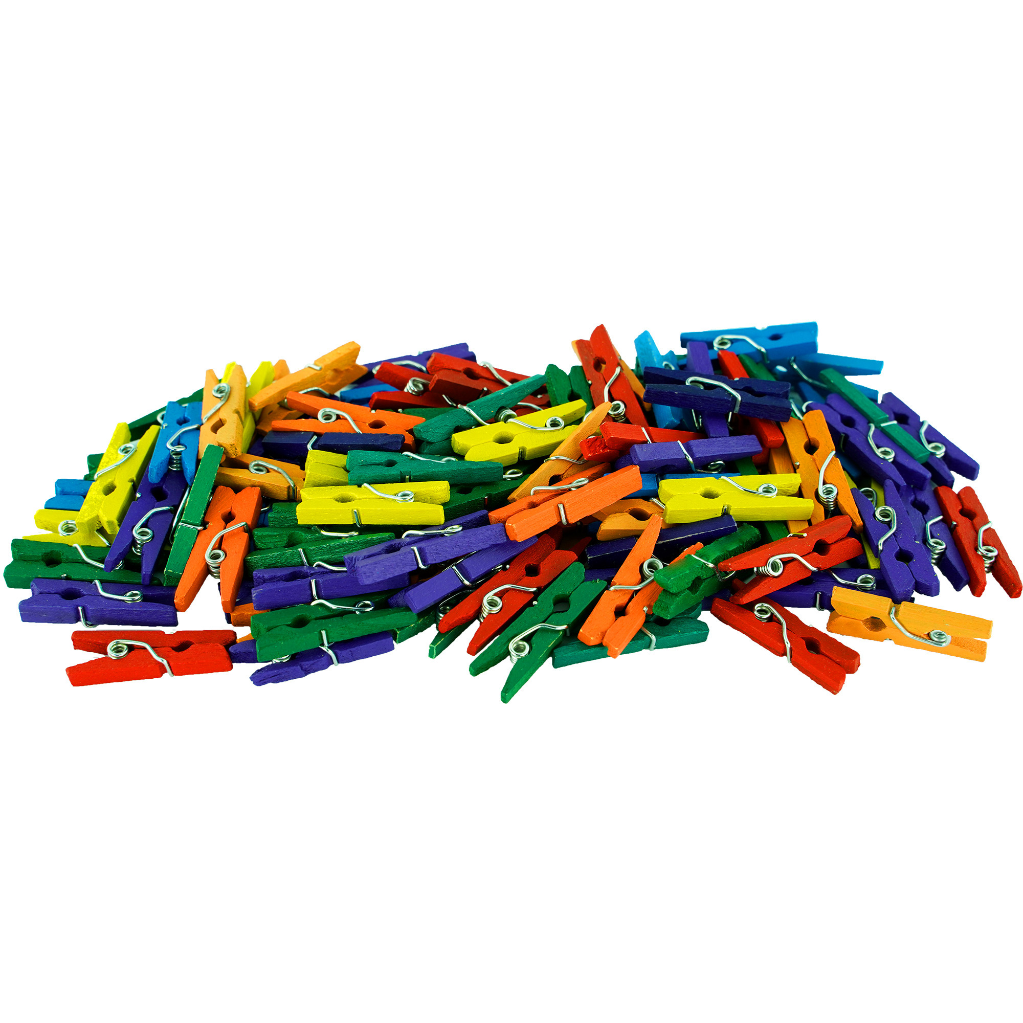 100x stuks multi-color kleur hobby knutselen mini knijpers-knijpertjes 2.5 cm