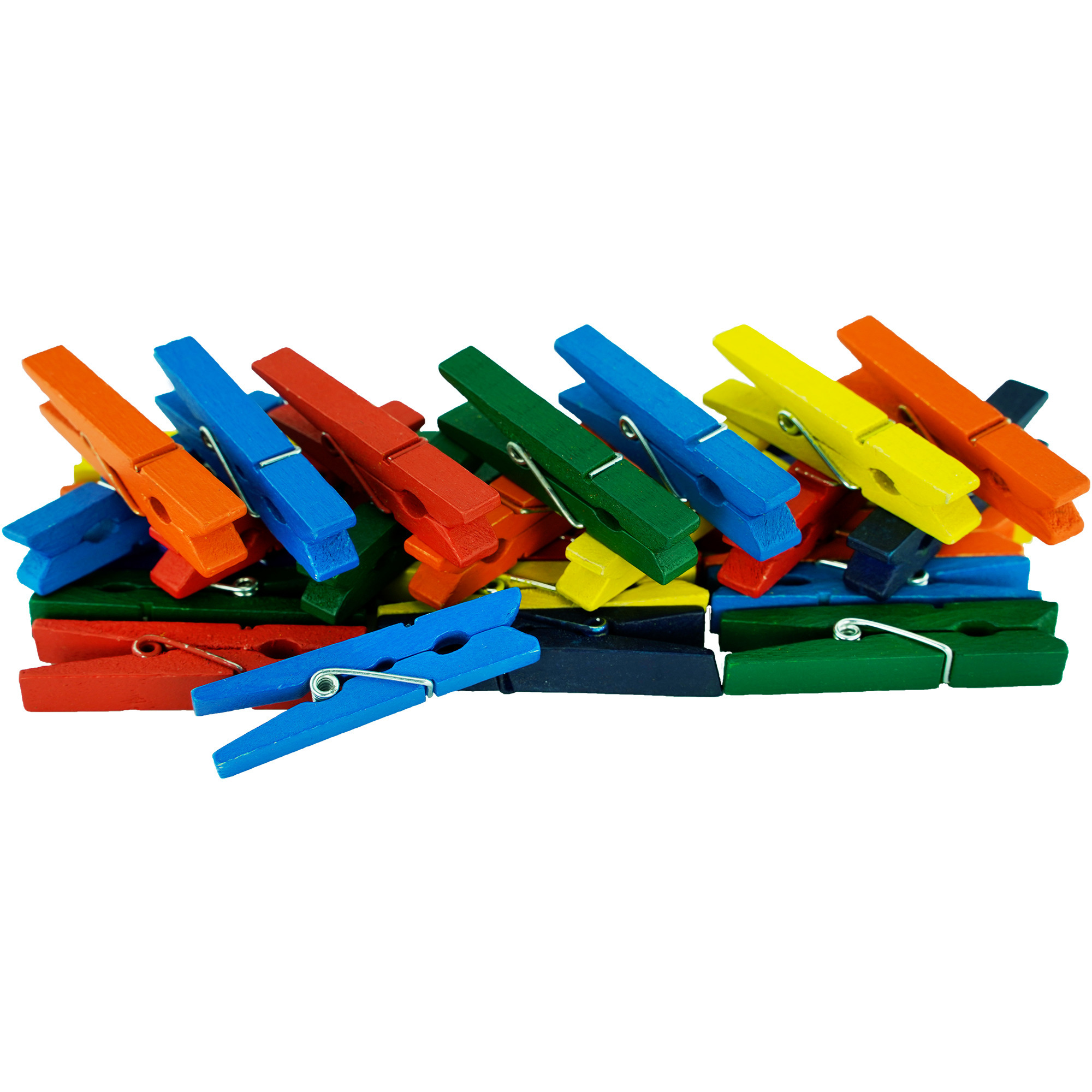 100x stuks multi-color kleur hobby knutselen mini knijpers-knijpertjes 4.5 cm