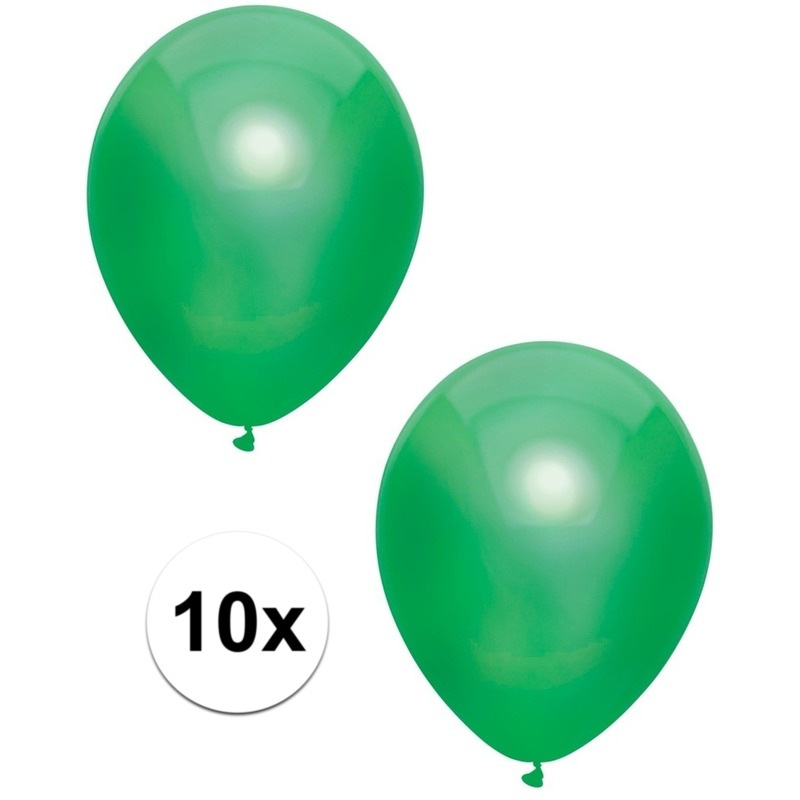 10x Donkergroene metallic ballonnen 30 cm -