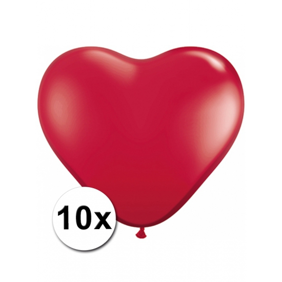 10x Hartjes ballonnen rood -