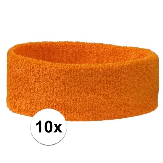 10x Hoofd zweetbandje oranje