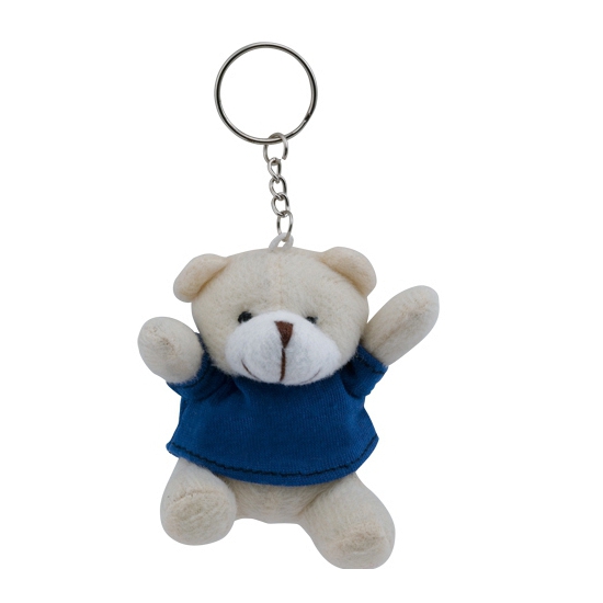 10x Pluche teddybeer knuffels sleutelhangers blauw 8 cm