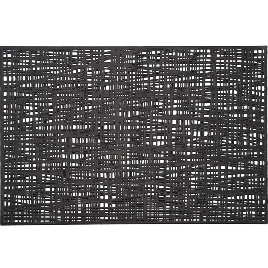 Zeller 10x Rechthoekige placemats glanzend zwart 30 x 45 cm -