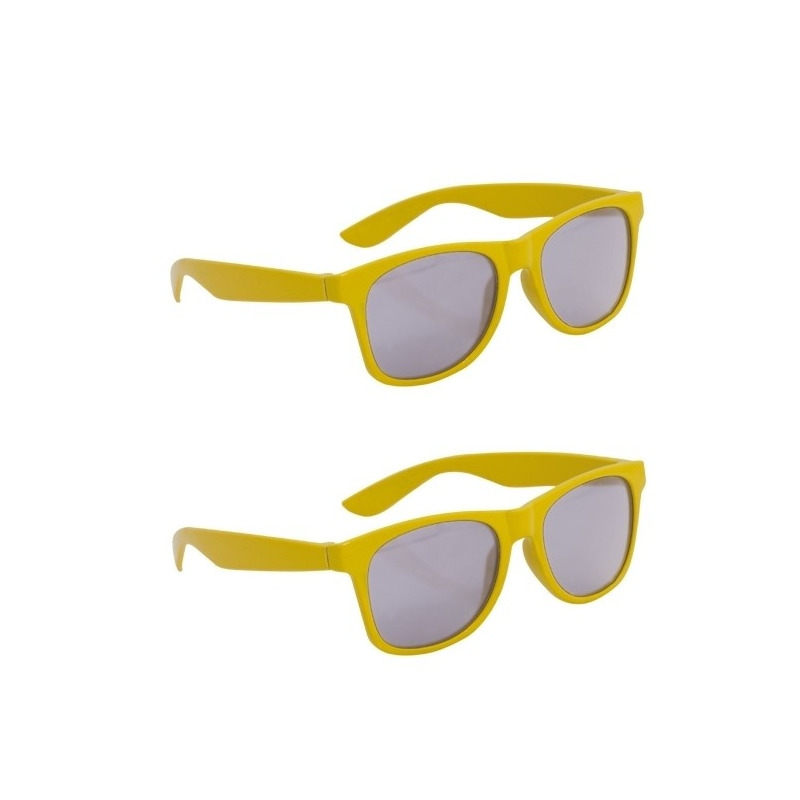10x stuks gele kinderen feest- en zonnebril