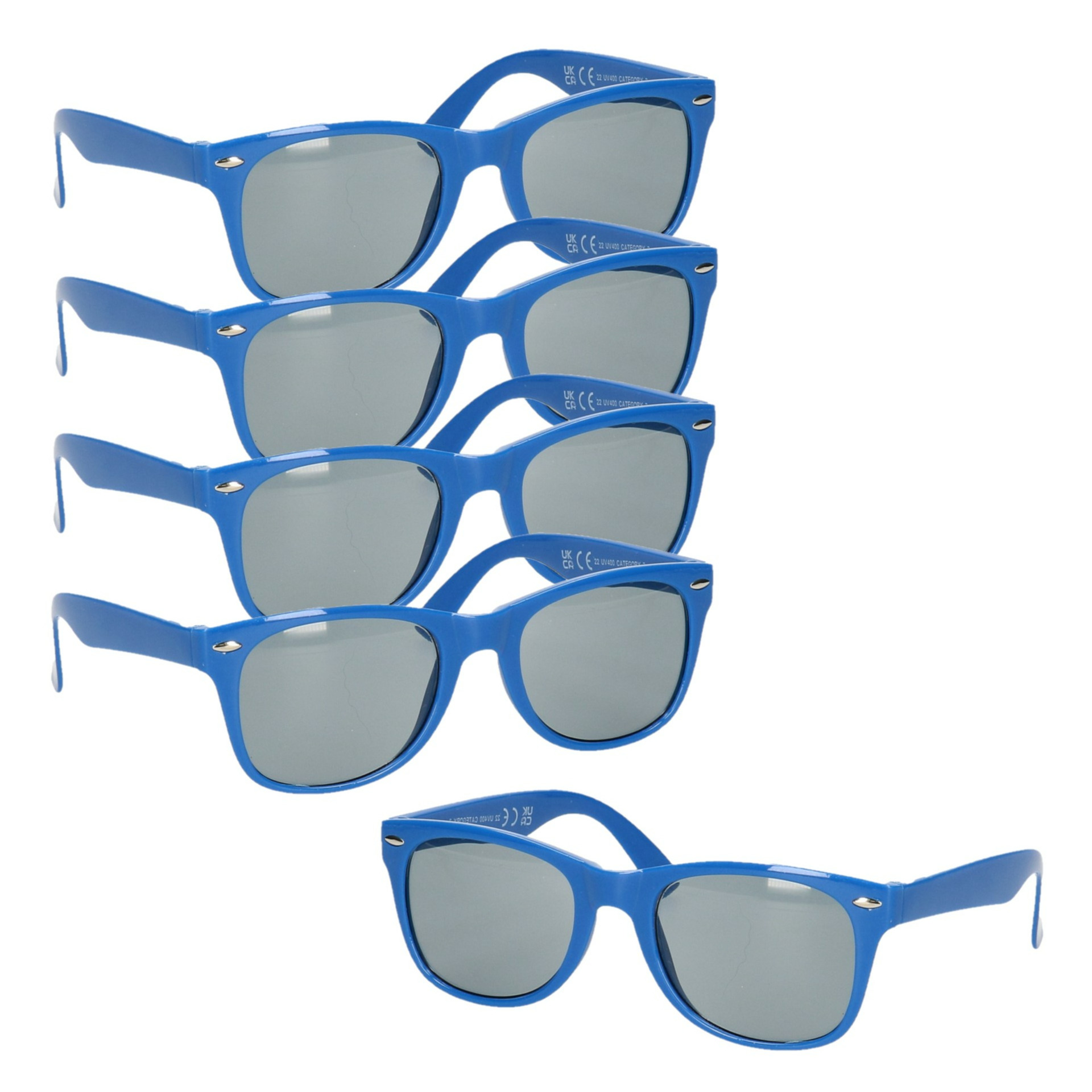 10x stuks hippe feest zonnebril met blauw montuur