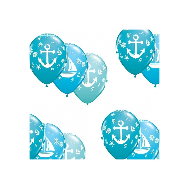 10x stuks Marine/maritiem thema party ballonnen -