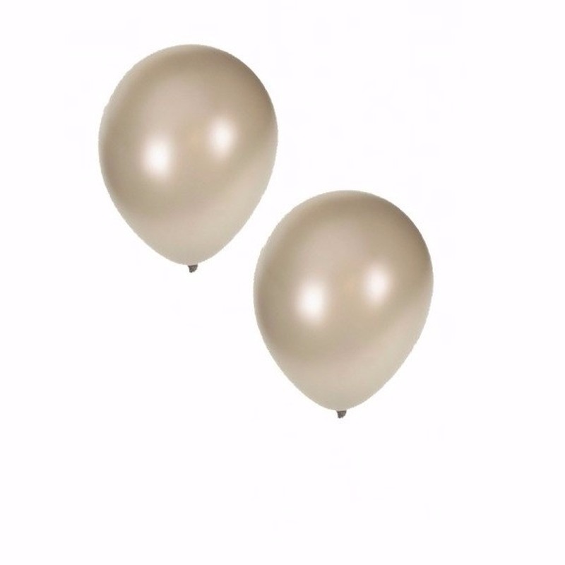 10x stuks metallic zilveren party ballonnen 36 cm -