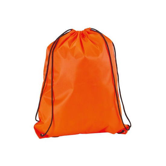 10x stuks neon oranje gymtassen-sporttassen met rijgkoord 34 x 42 cm