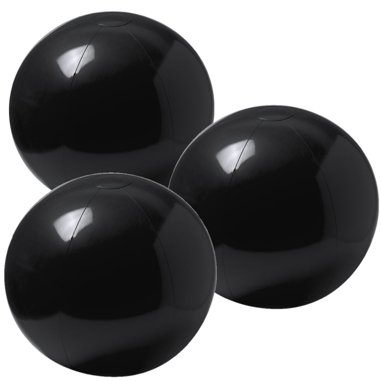 10x stuks opblaasbare strandballen extra groot plastic zwart 40 cm