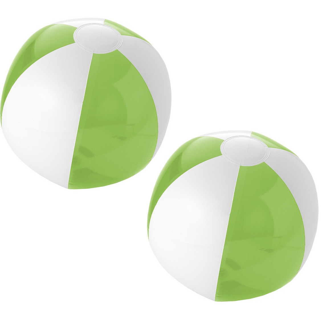 10x stuks opblaasbare strandballen groen/wit 30 cm -