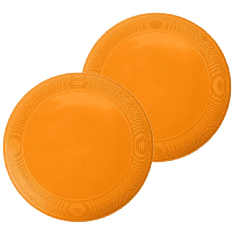 10x stuks oranje speelgoed frisbee 21 cm