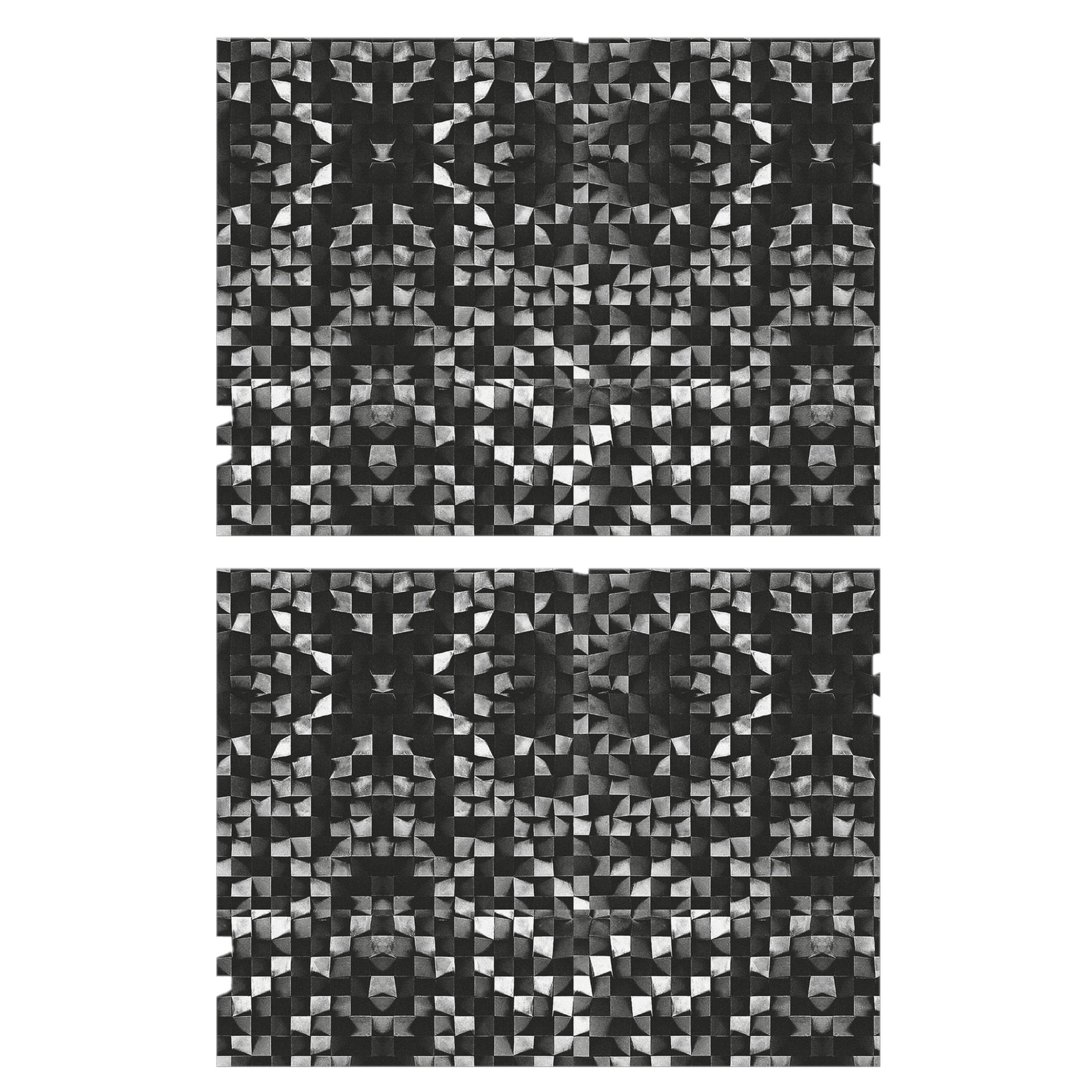 Contento 10x stuks retro stijl placemats van vinyl x 30 cm zwart -