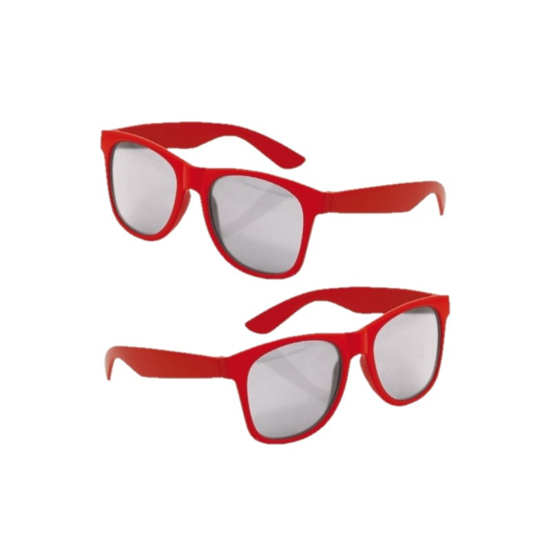 10x stuks rode kinder feest- en zonnebril