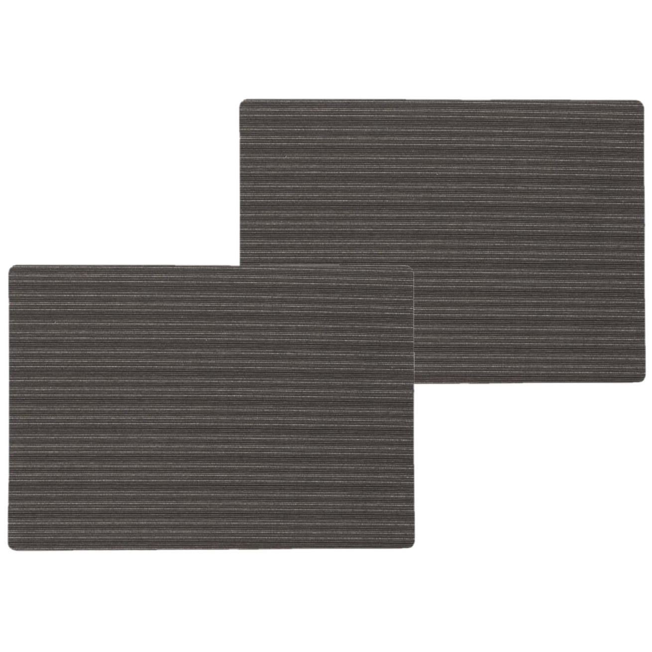 Wicotex 10x stuks stevige luxe Tafel placemats Lines zwart 30 x 43 cm -