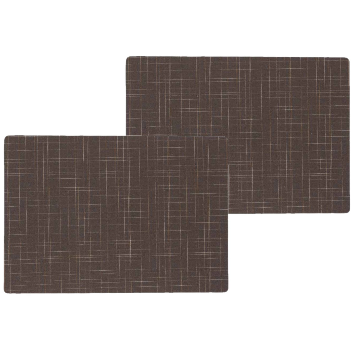 Wicotex 10x stuks stevige luxe Tafel placemats Liso bruin 30 x 43 cm -