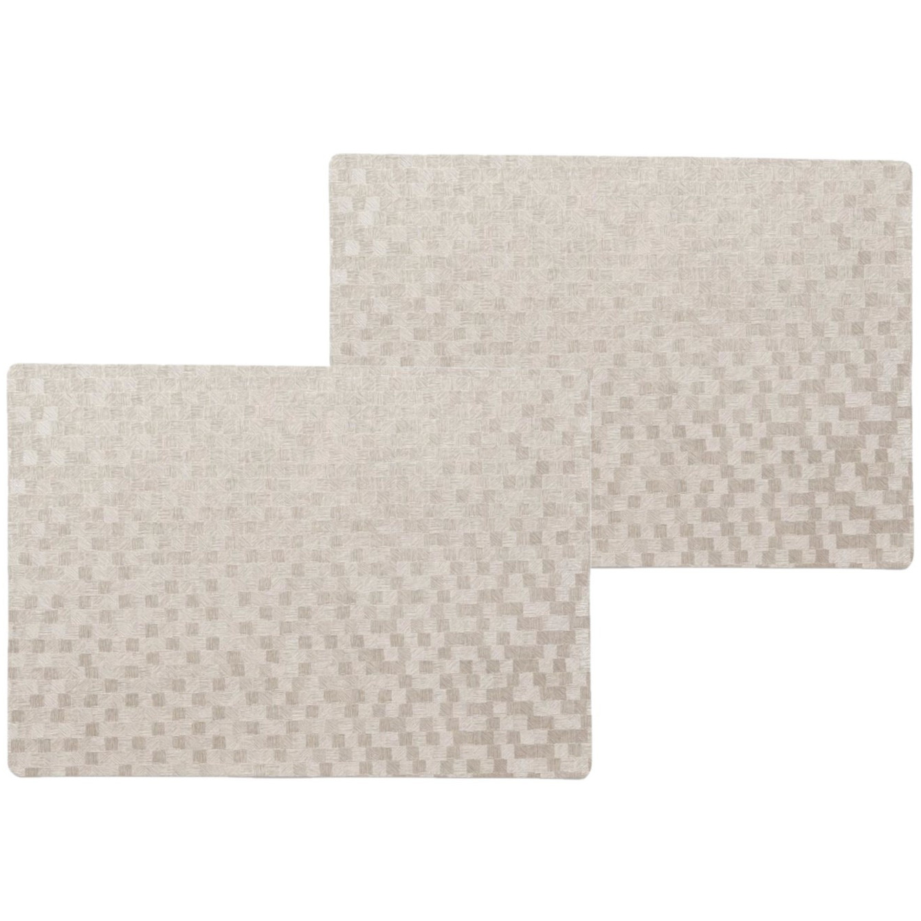 Wicotex 10x stuks stevige luxe Tafel placemats Stones taupe 30 x 43 cm -