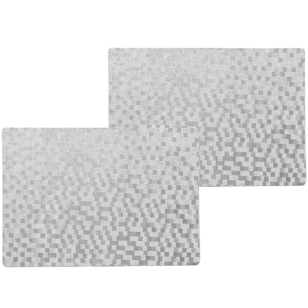 Wicotex 10x stuks stevige luxe Tafel placemats Stones zilver 30 x 43 cm -