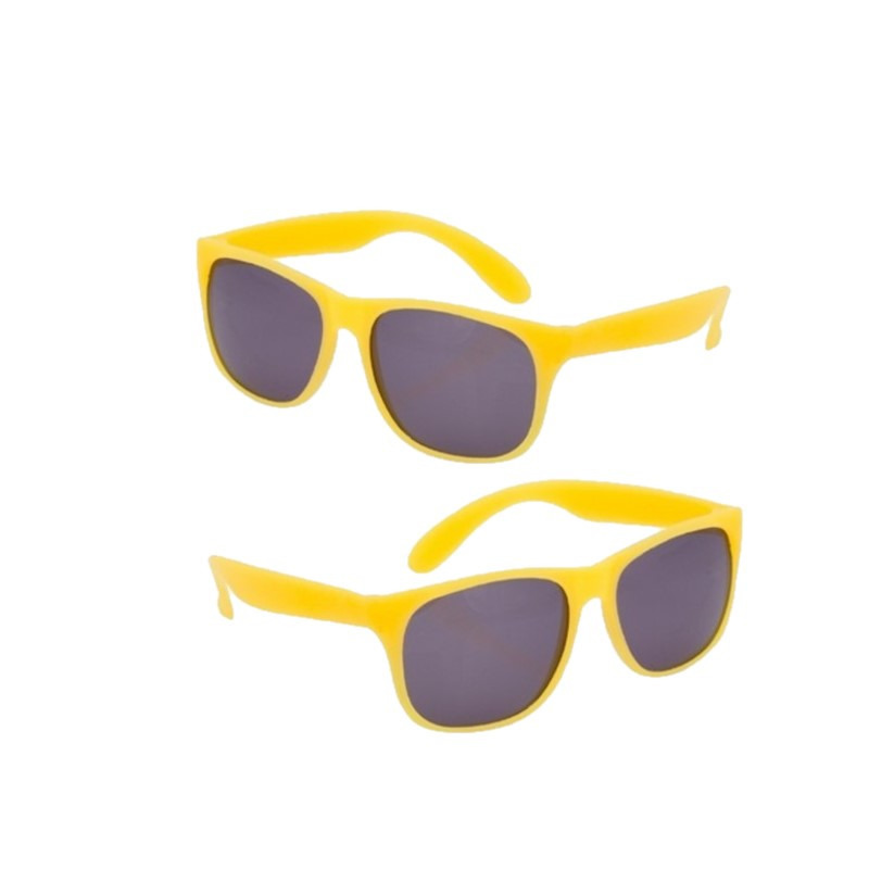 10x stuks voordelige gele party zonnebril