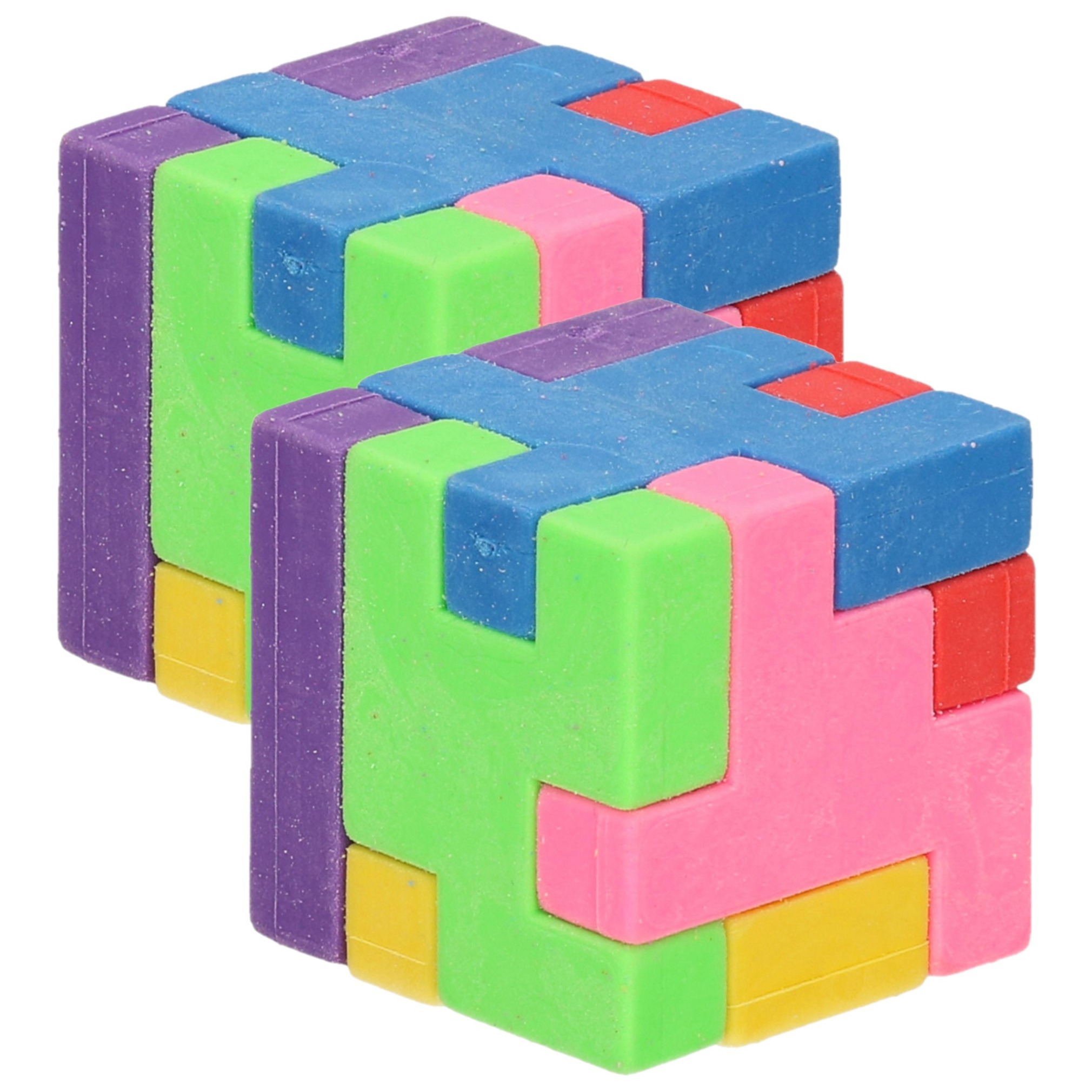 10x stuks voordelige kronkel breinbreker kubus puzzel van 3 x 3 cm