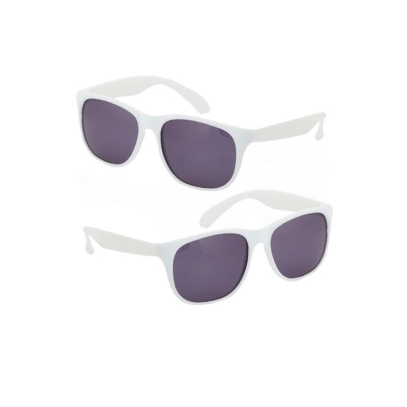 10x stuks voordelige witte zonnebril