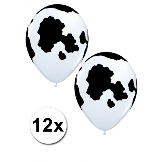 12 koeien print ballonnen 28 cm -