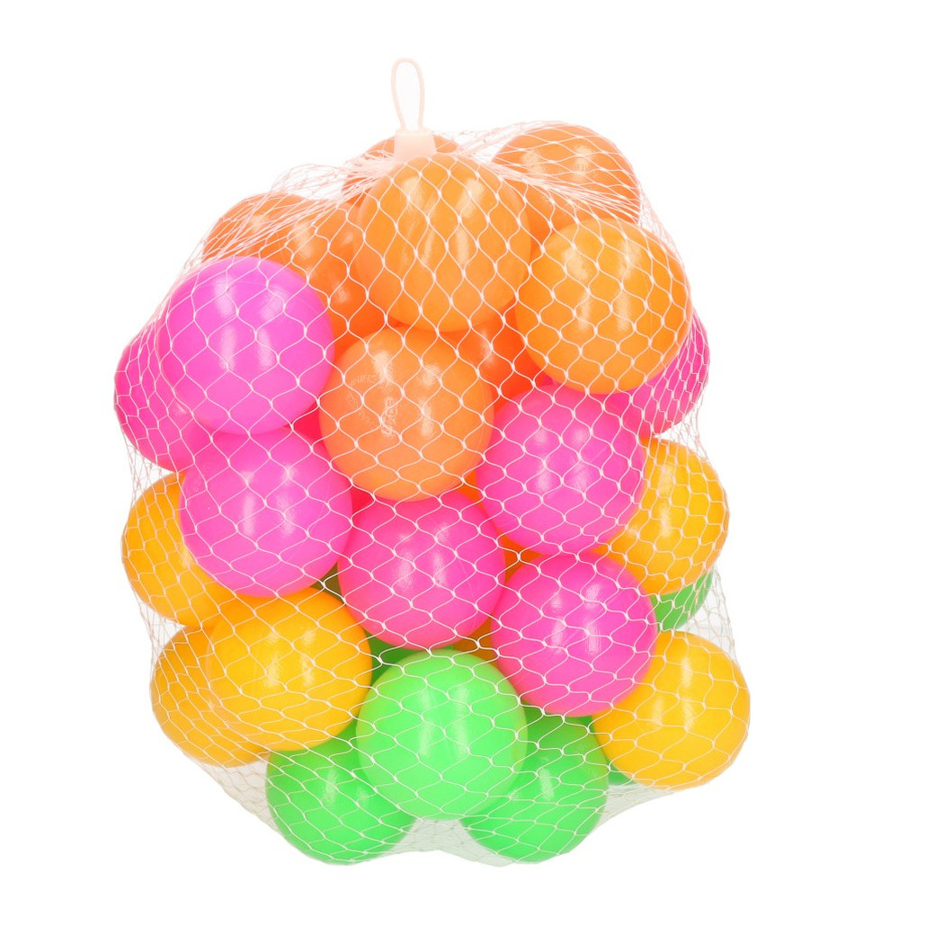 Afbeelding van 120x Ballenbak ballen neon kleuren 6 cm speelgoed