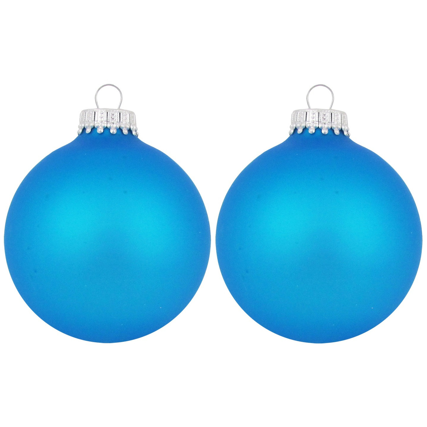 12x Intens blauwe glazen kerstballen mat 7 cm kerstboomversiering
