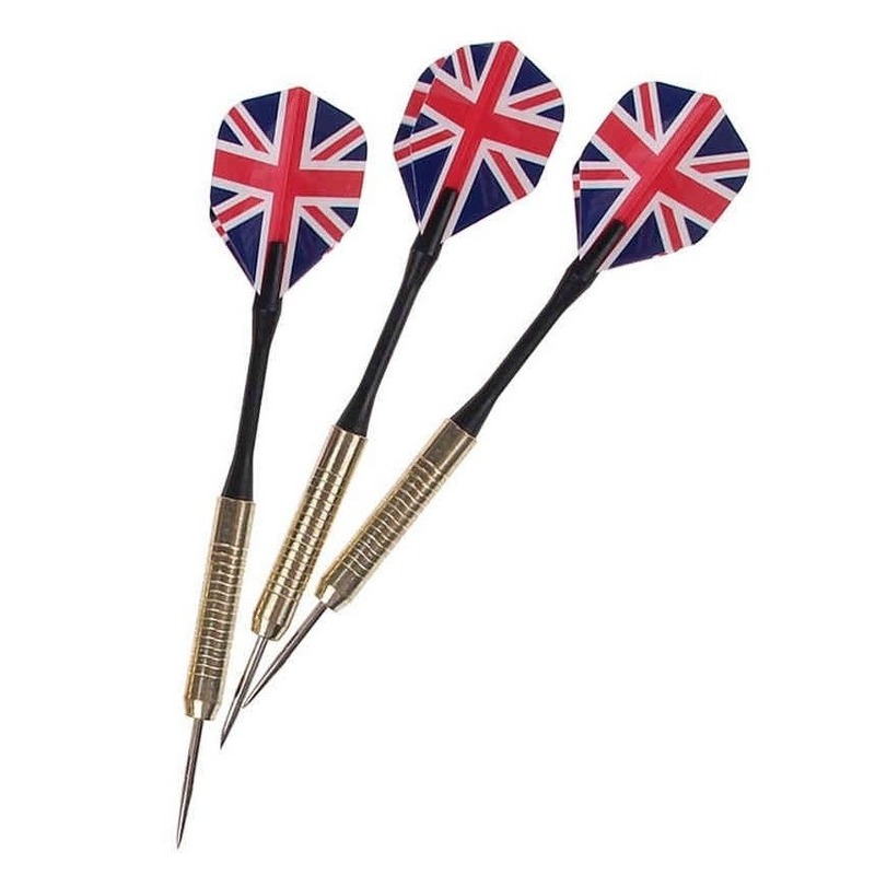 12x stuks Dartpijlen-pijltjes met Engelse-Britse vlag flights