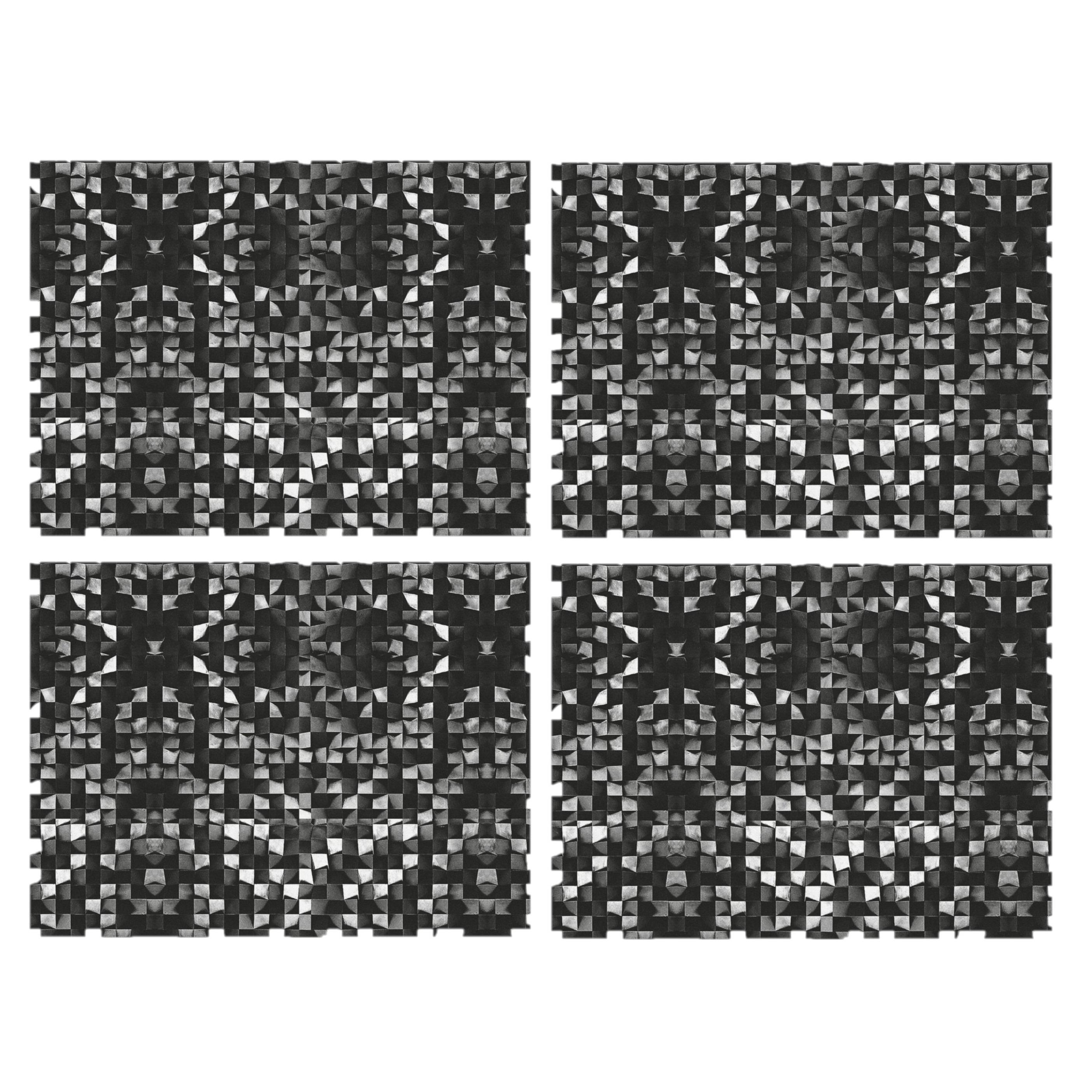 Contento 12x stuks retro stijl placemats van vinyl x 30 cm zwart -