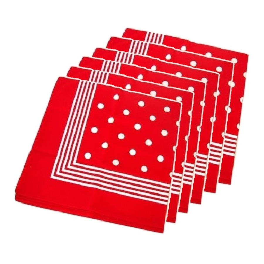 Trendoz 12x stuks rode boeren zakdoek verkleedkleding voor cowboys/boeren -
