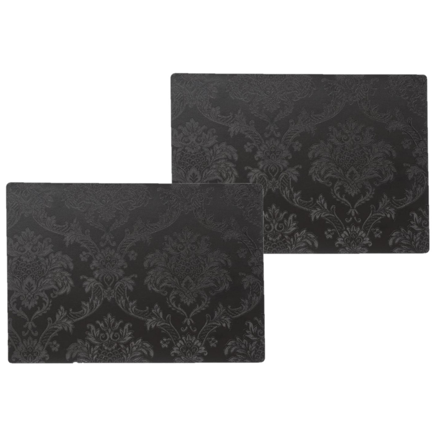 Wicotex 12x stuks stevige luxe Tafel placemats Amatista zwart 30 x 43 cm -
