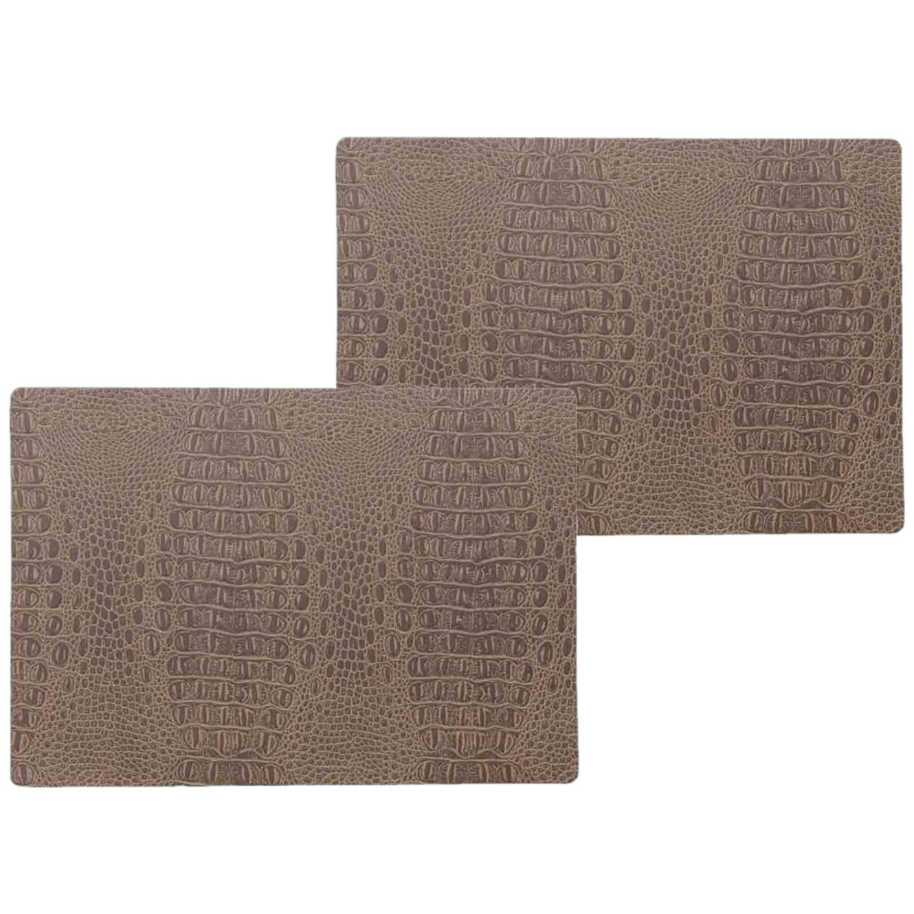 Wicotex 12x stuks stevige luxe Tafel placemats Coko bruin 30 x 43 cm -