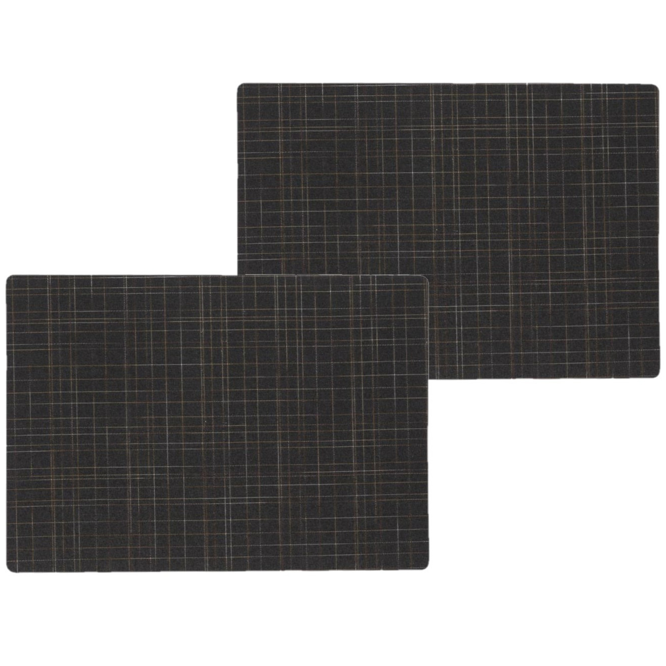 Wicotex 12x stuks stevige luxe Tafel placemats Liso zwart 30 x 43 cm -