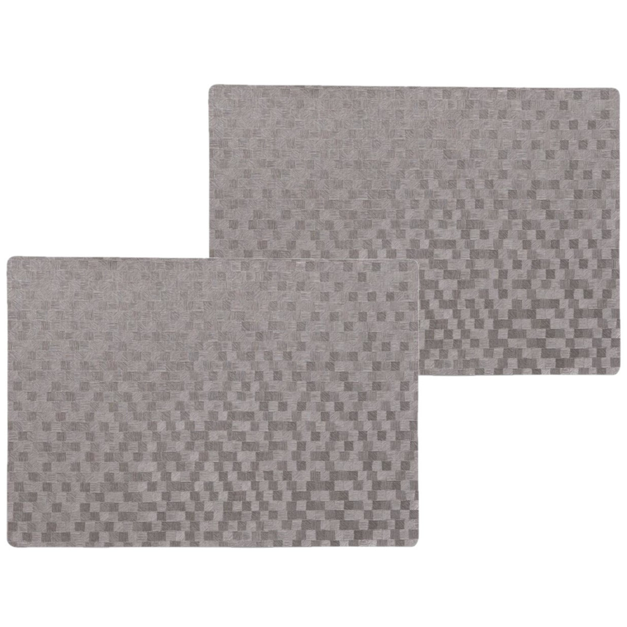 Wicotex 12x stuks stevige luxe Tafel placemats Stones grijs 30 x 43 cm -