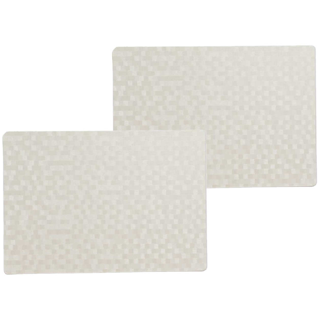 Wicotex 12x stuks stevige luxe Tafel placemats Stones wit 30 x 43 cm -