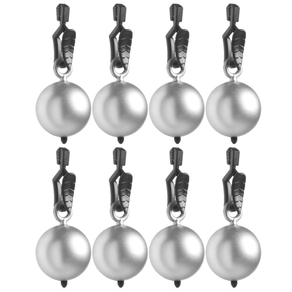 12x stuks tafelkleedgewichtjes zilveren kogels-ballen