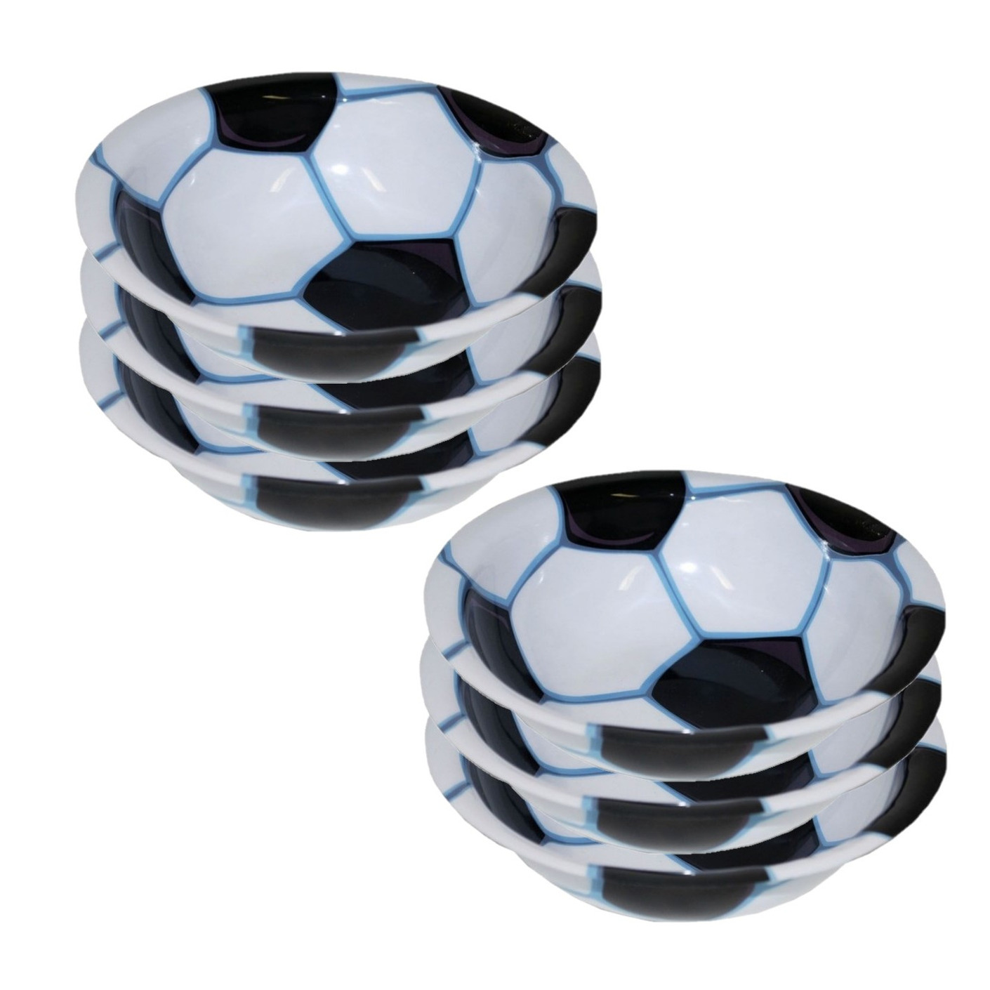 12x stuks voetbal bordjes kom-schaaltje van plastic 17,5 cm