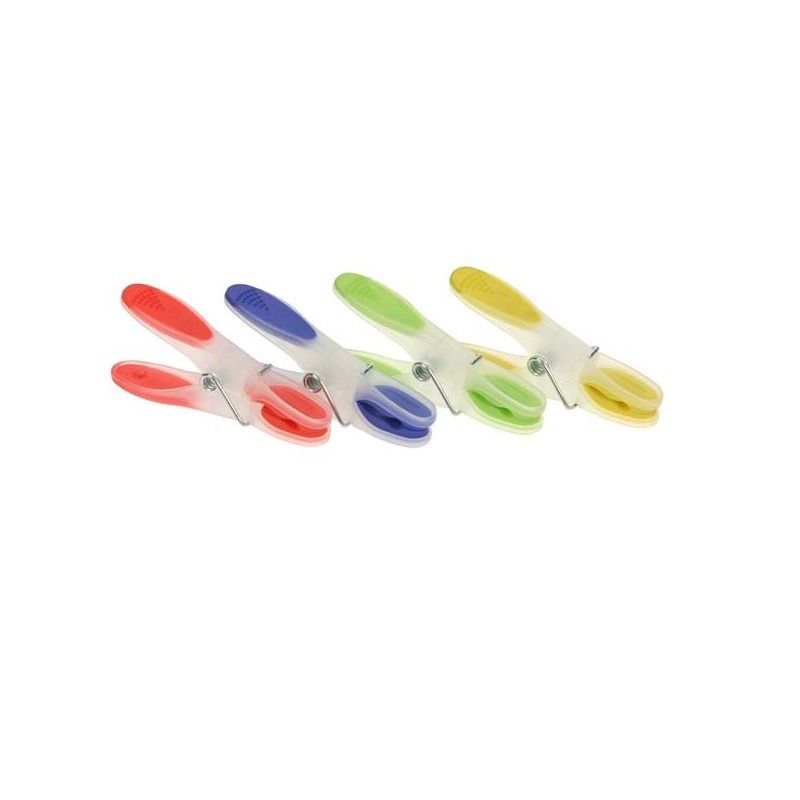 12x Wasknijpers in verschillende kleuren met sotfgrip