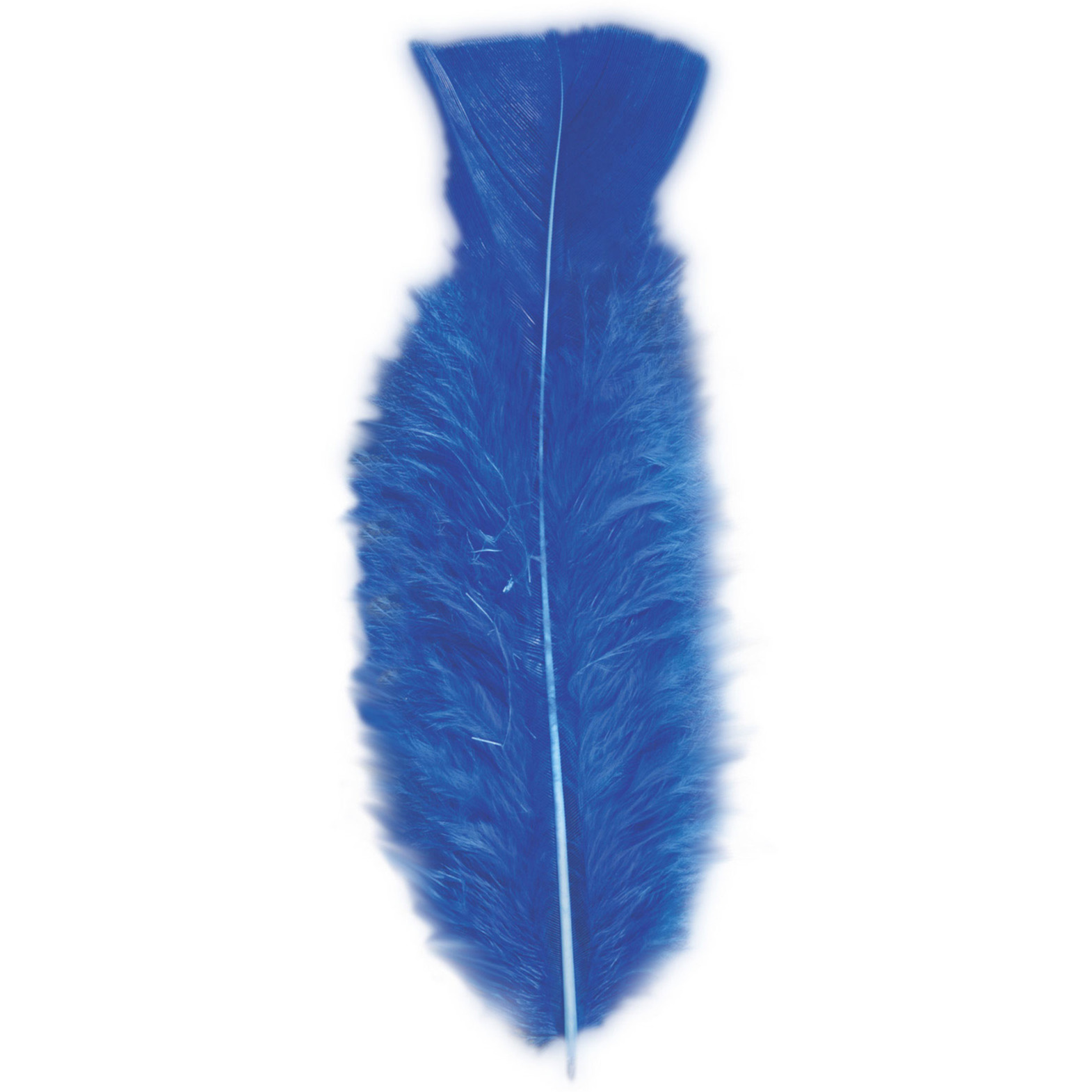 150x Blauwe veren/sierveertjes decoratie/hobbymateriaal 17 cm -