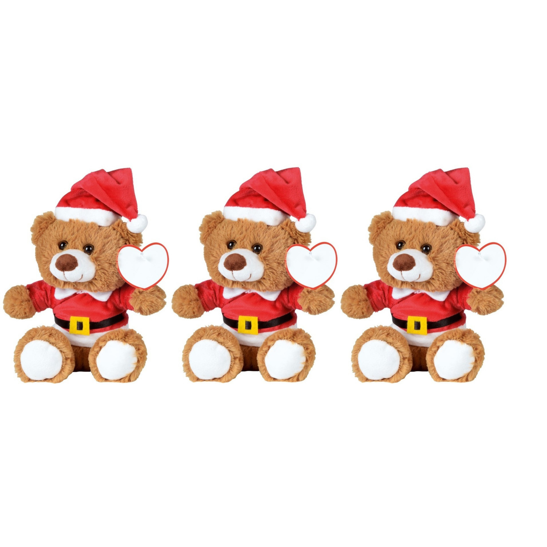 15x Kerst knuffel pluche beertjes bruin zittend 18 x 19 cm speelgoed